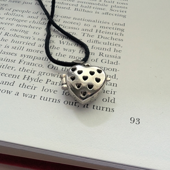 Heart-Shaped Silver Locket Necklace - Picture 2 of 7